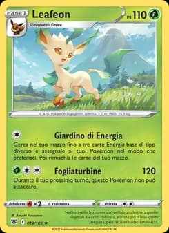 Leafeon card in Italian