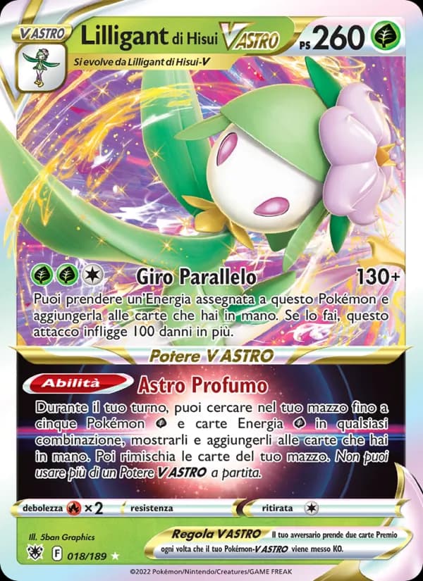 Lilligant di Hisui V ASTRO card in Italian