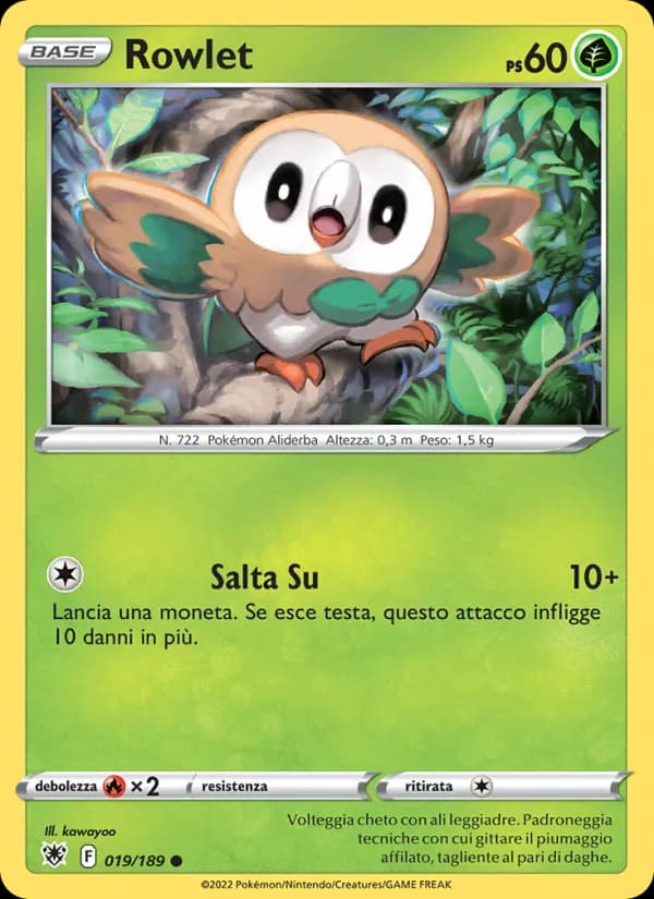 Rowlet card in Italian