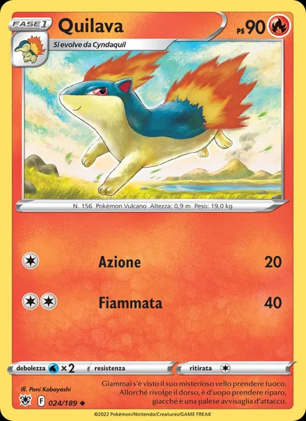 Quilava card in Italian