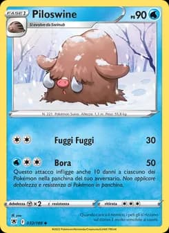 Piloswine card in Italian