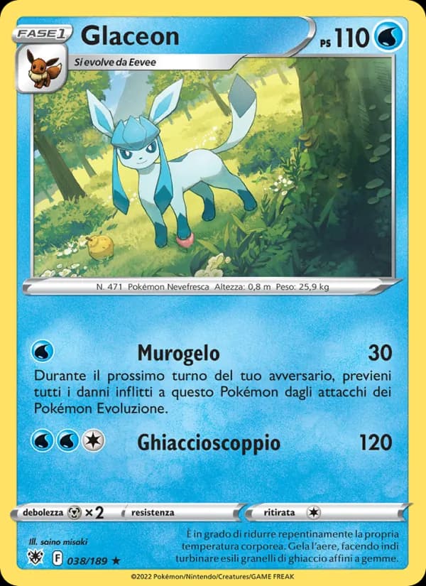 Glaceon card in Italian