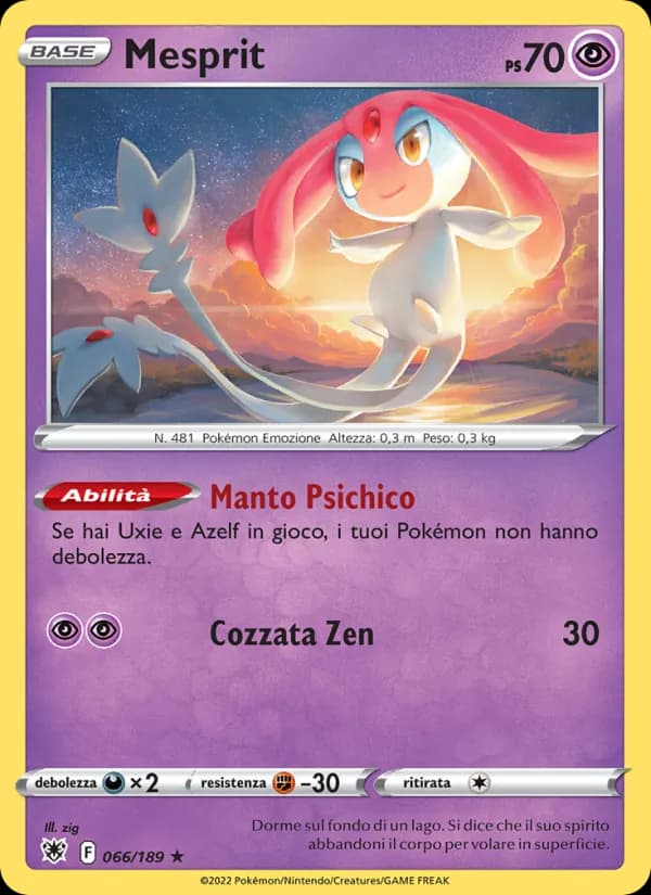 Mesprit card in Italian