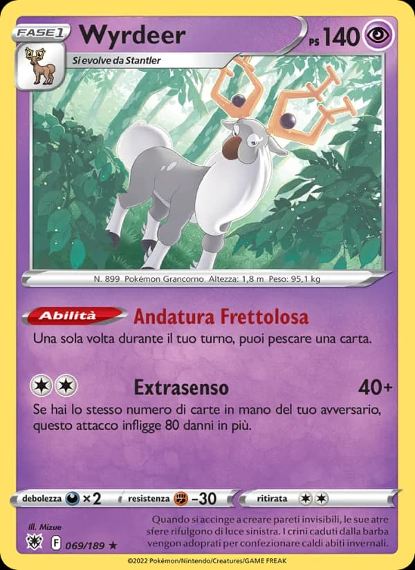 Wyrdeer card in Italian