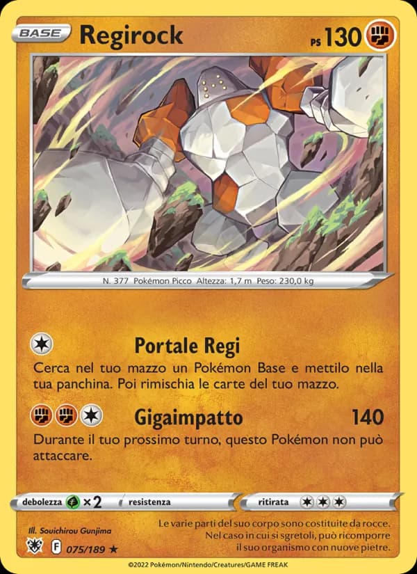 Regirock card in Italian