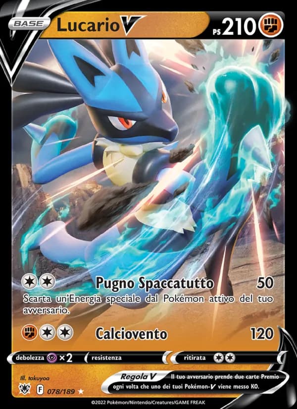 Lucario V card in Italian