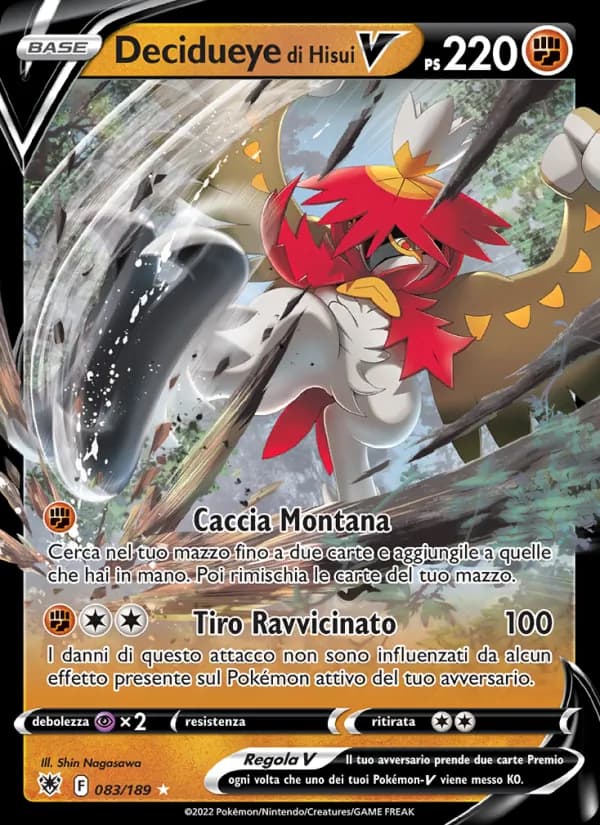 Decidueye di Hisui V card in Italian