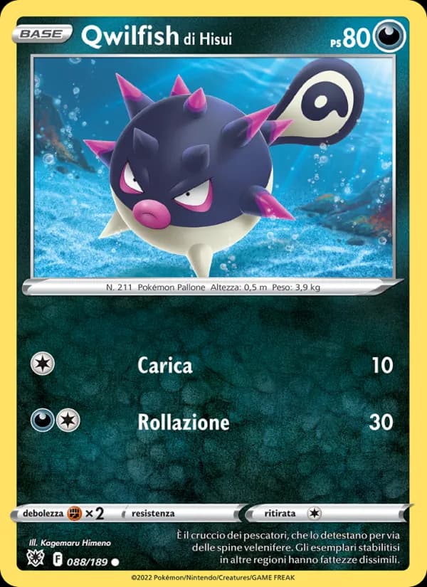 Qwilfish di Hisui card in Italian