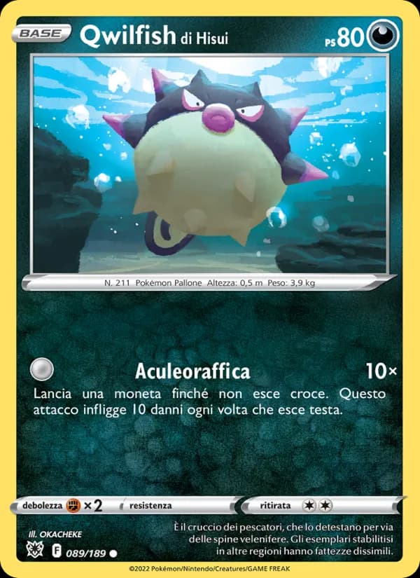Qwilfish di Hisui card in Italian