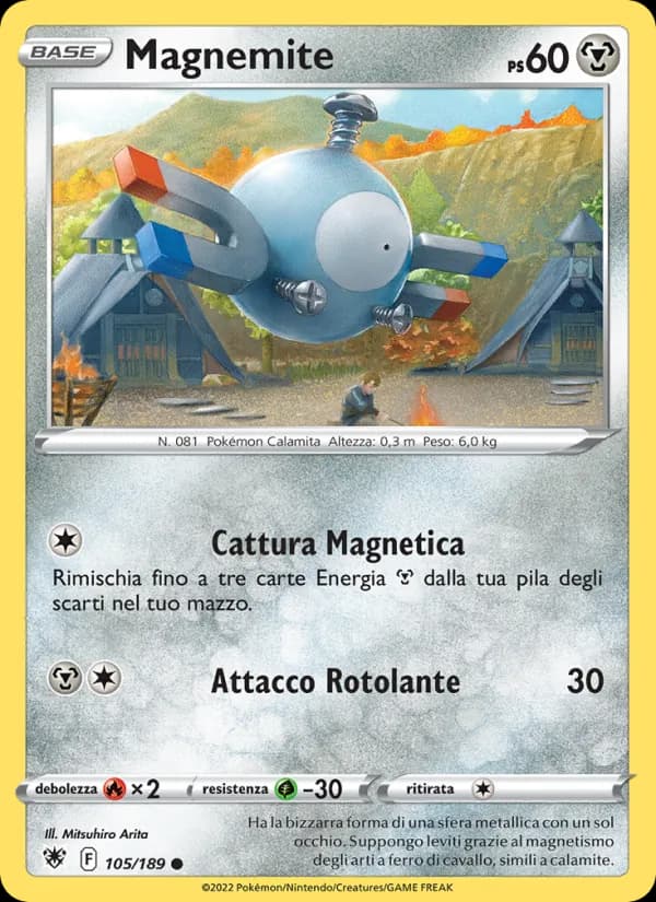 Magnemite card in Italian