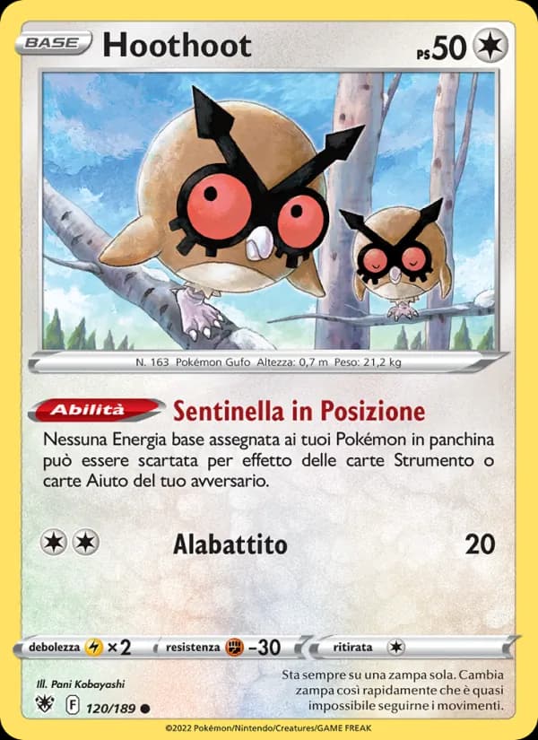 Hoothoot card in Italian