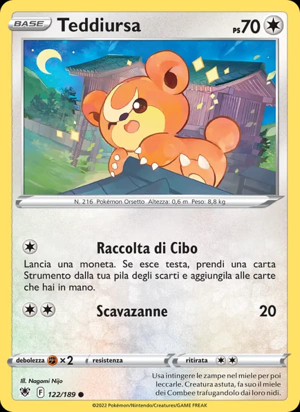 Teddiursa card in Italian