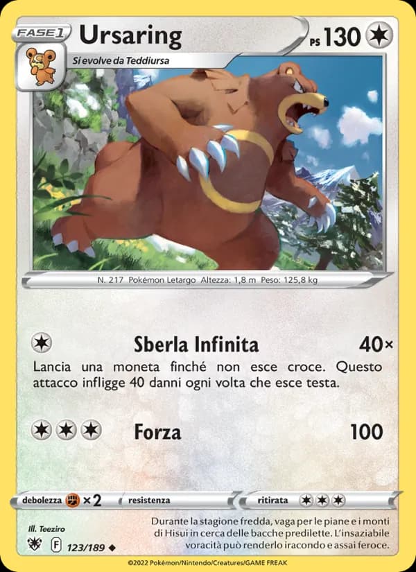 Ursaring card in Italian