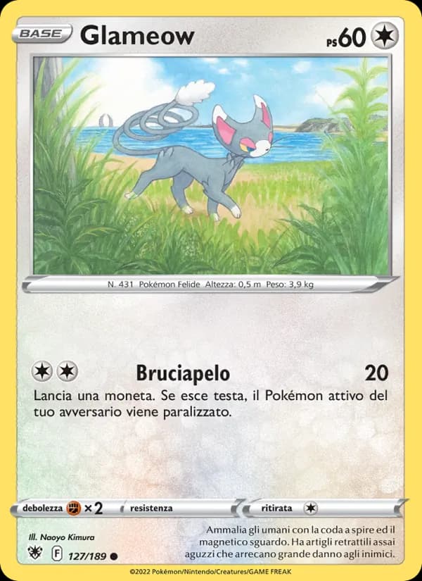 Glameow card in Italian