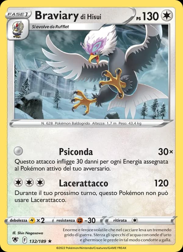 Braviary di Hisui card in Italian