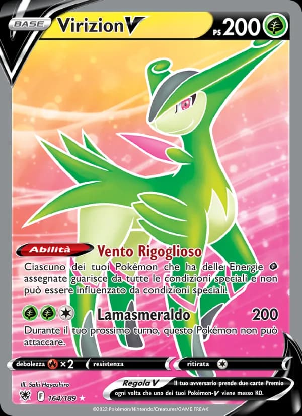 Virizion V card in Italian