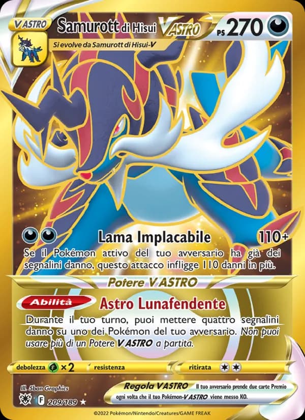 Samurott di Hisui V ASTRO card in Italian
