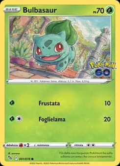 Bulbasaur card in Italian