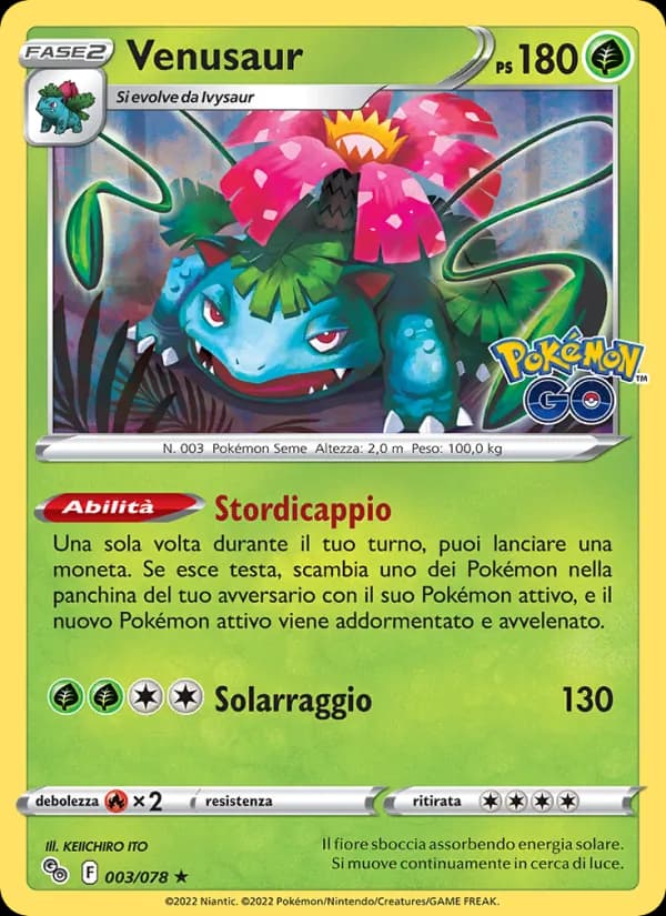 Venusaur card in Italian