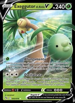 Exeggutor di Alola V card in Italian