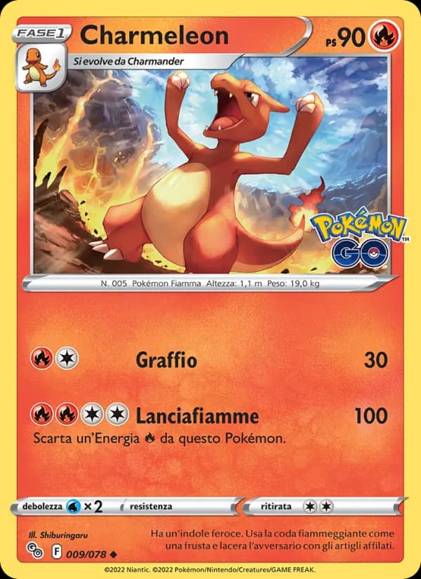 Charmeleon card in Italian