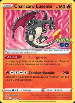 Charizard Lucente card in Italian
