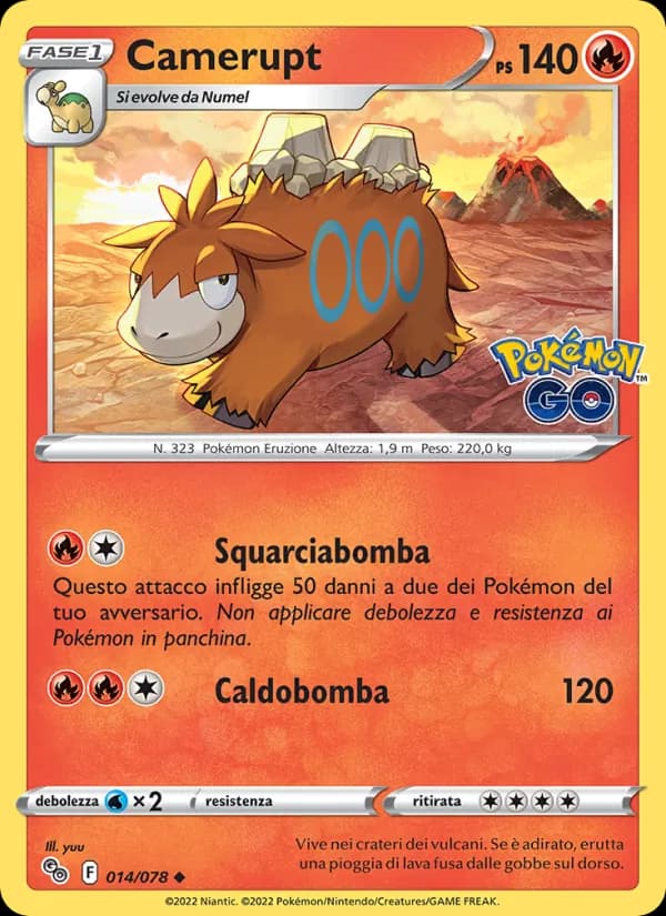Camerupt card in Italian