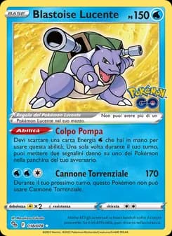 Blastoise Lucente card in Italian