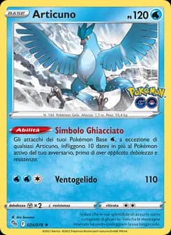 Articuno card in Italian