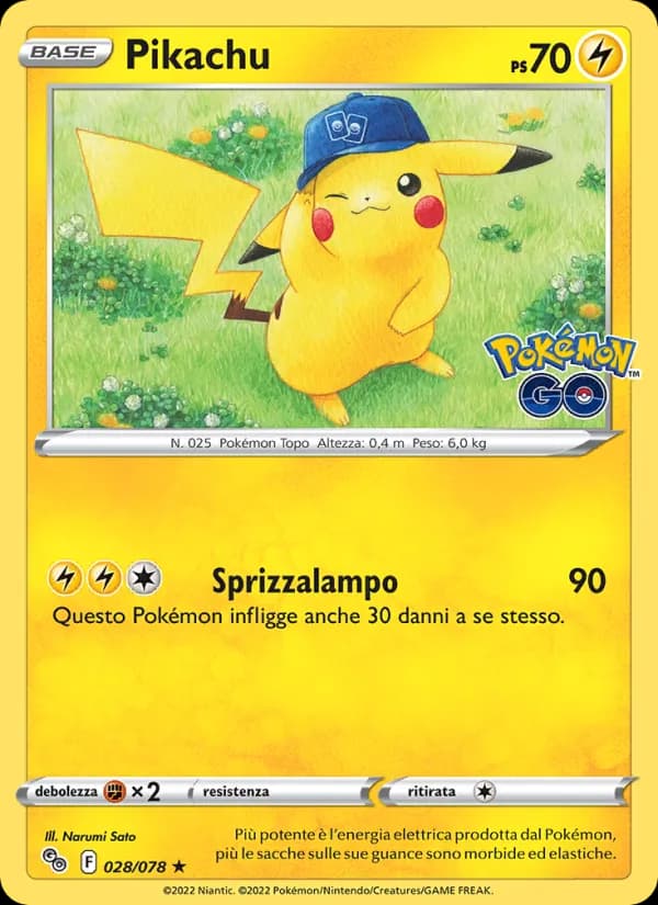 Pikachu card in Italian