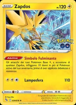 Zapdos card in Italian