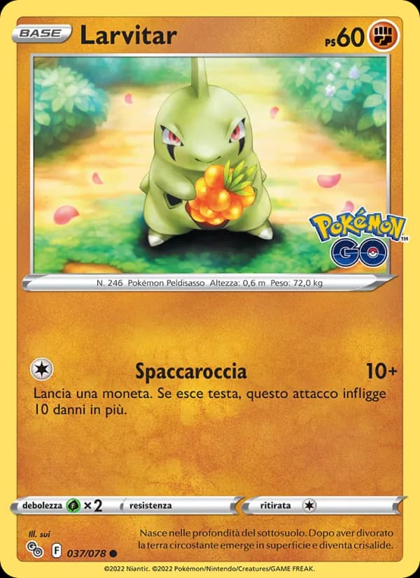 Larvitar card in Italian