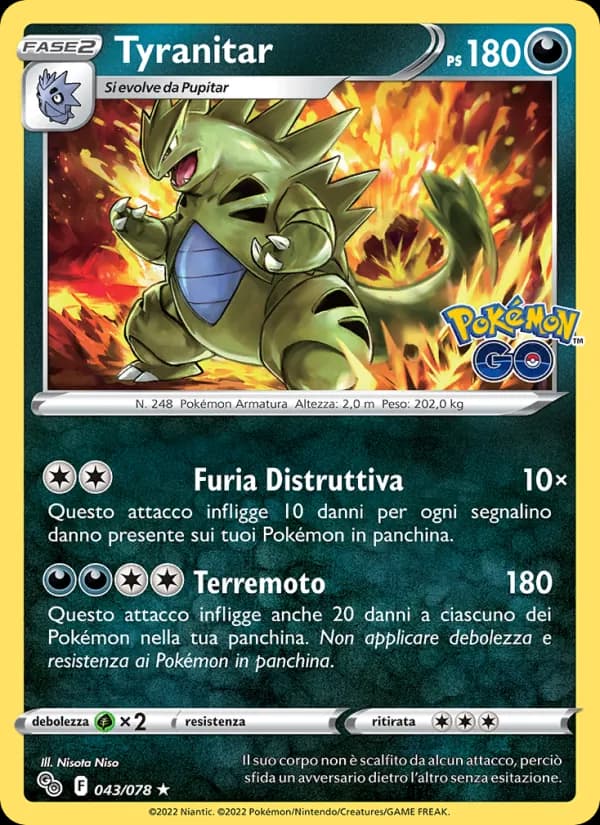 Tyranitar card in Italian