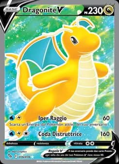 Dragonite V card in Italian