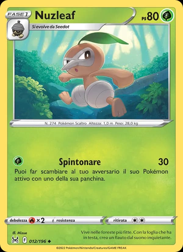 Nuzleaf card in Italian