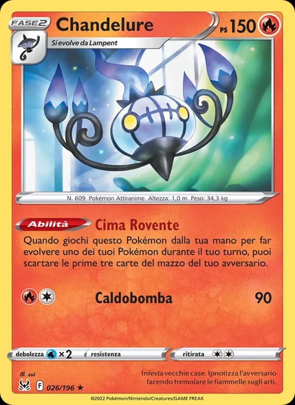 Chandelure card in Italian