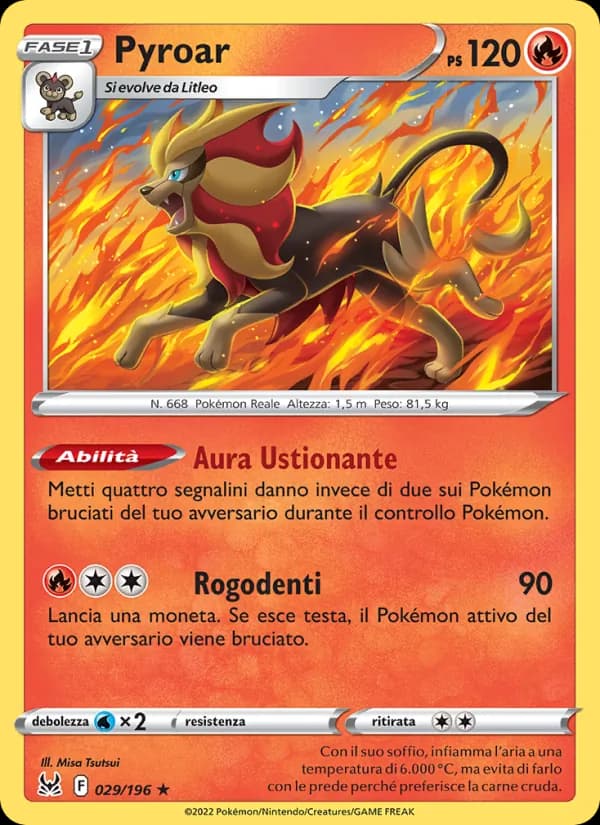 Pyroar card in Italian