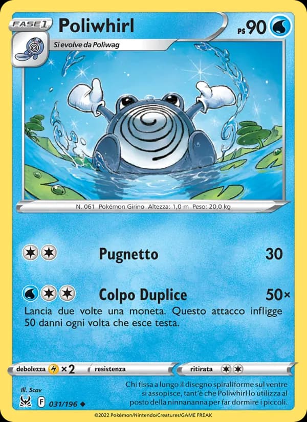 Poliwhirl card in Italian