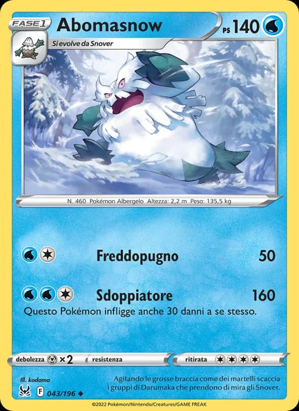 Abomasnow card in Italian