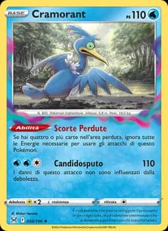Cramorant card in Italian