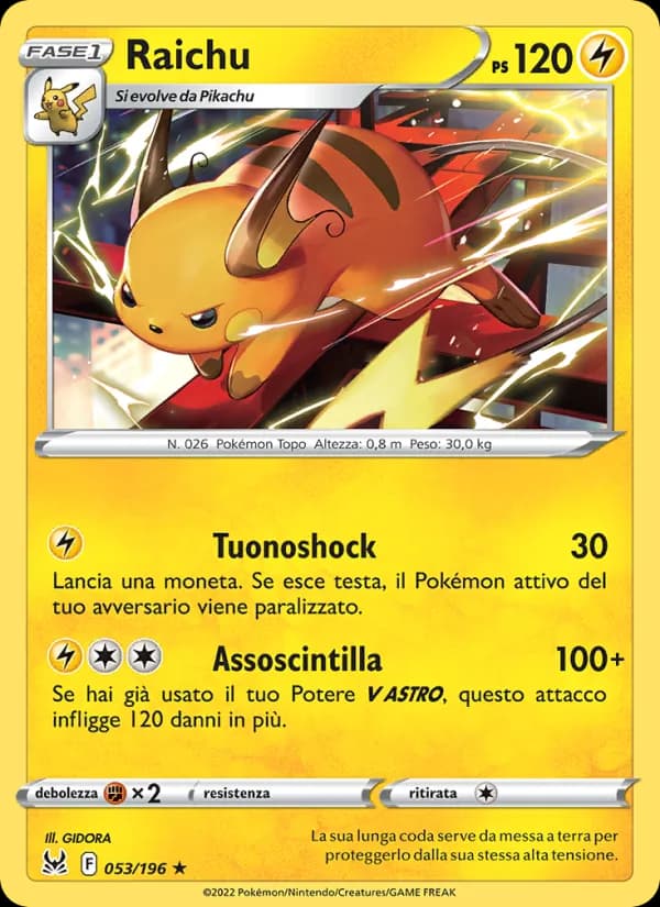 Raichu card in Italian