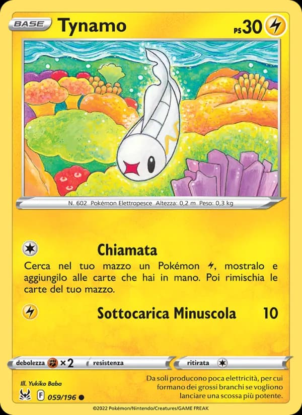Tynamo card in Italian