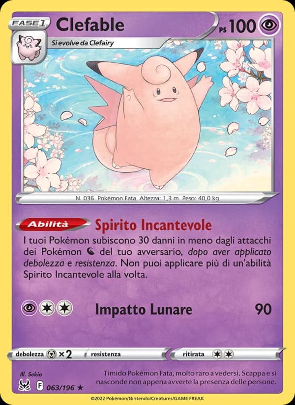 Clefable card in Italian