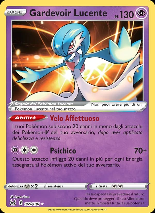 Gardevoir Lucente card in Italian