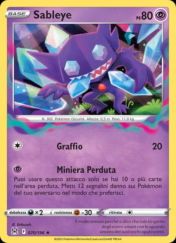 Sableye card in Italian