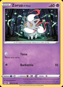 Zorua di Hisui card in Italian