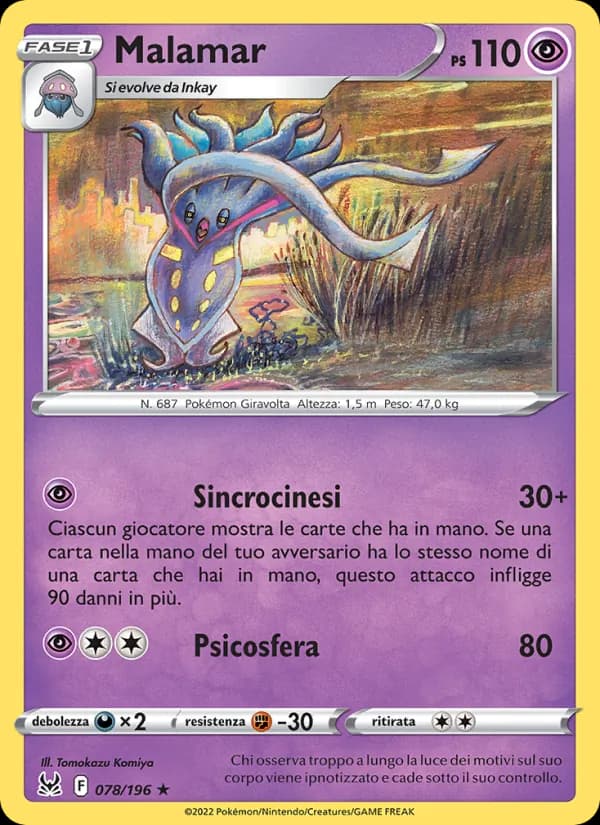 Malamar card in Italian