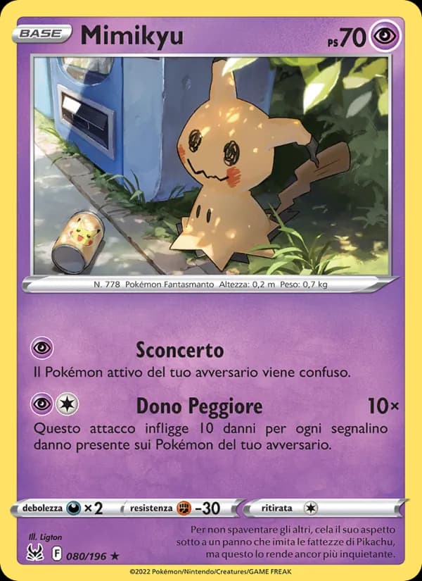 Mimikyu card in Italian