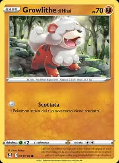 Growlithe di Hisui card in Italian