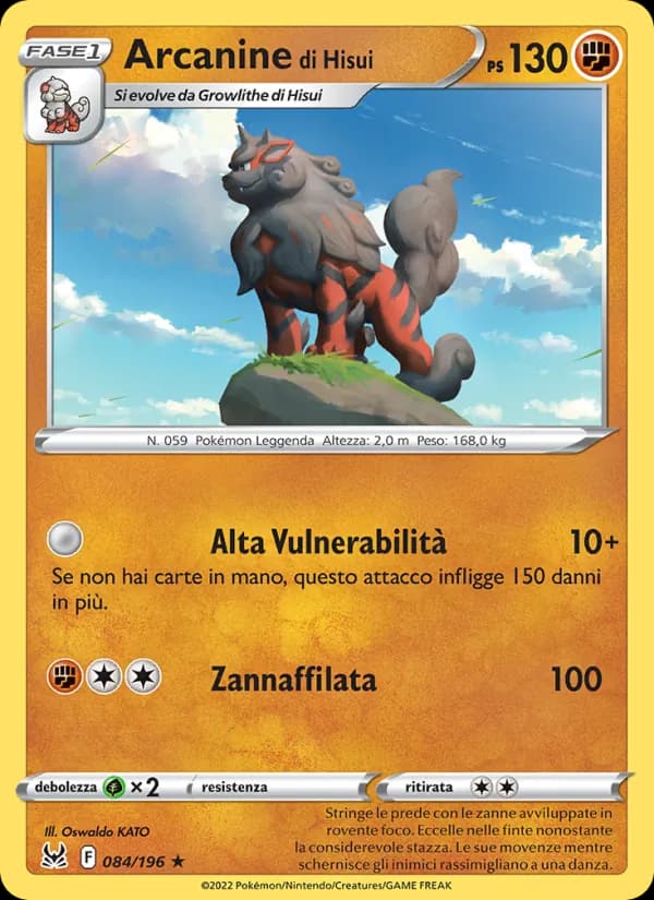Arcanine di Hisui card in Italian